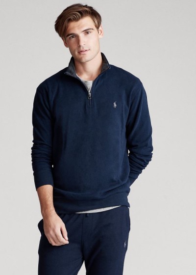 Pullover Polo Ralph Lauren Hombre Azul Marino - Jersey Half-Zip - HOTZM1468